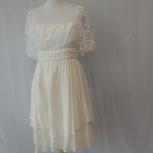 White dress with floral lace women's M